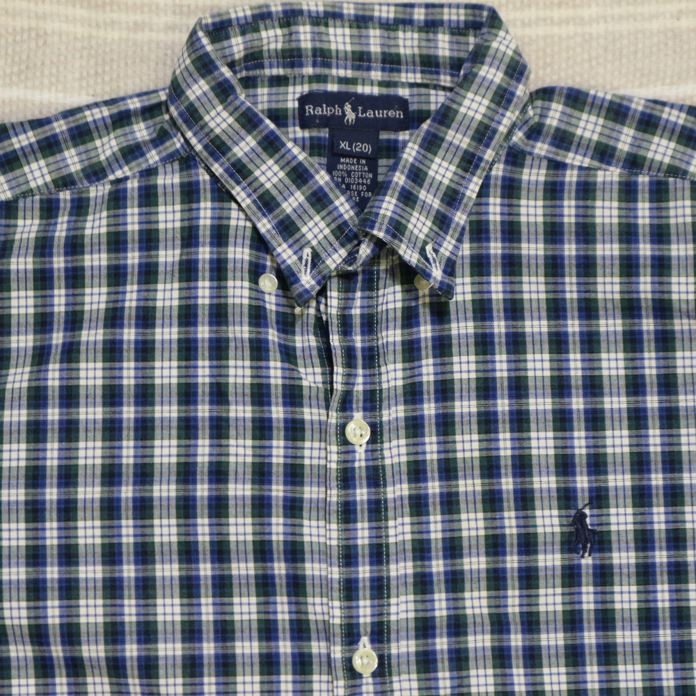 Vintage Ralph Lauren Boys Plaid Button Shirt - Picture 5 of 8